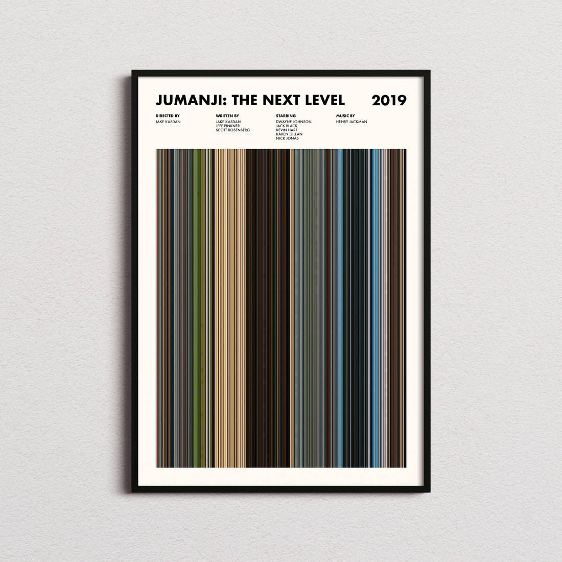 Jumanji: The Next Level Movie Barcode Poster