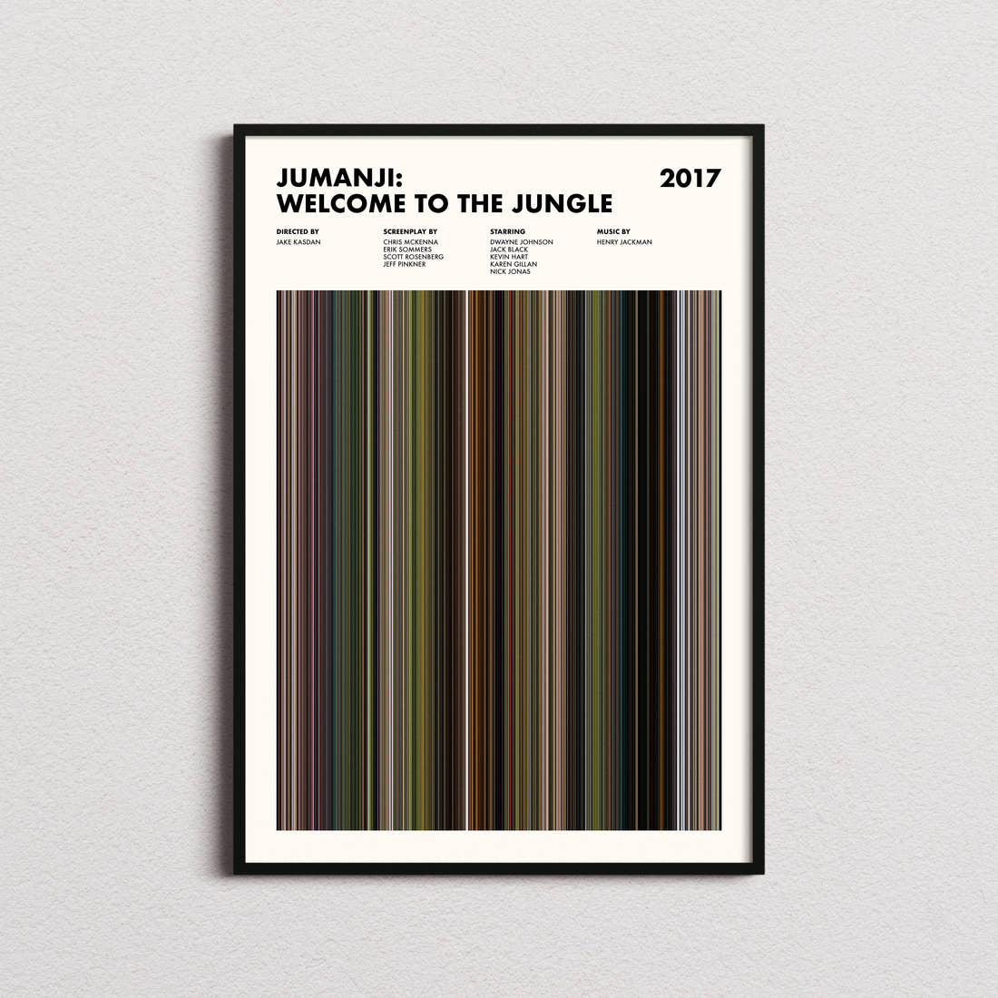 Jumanji: Welcome to the Jungle Movie Barcode Poster