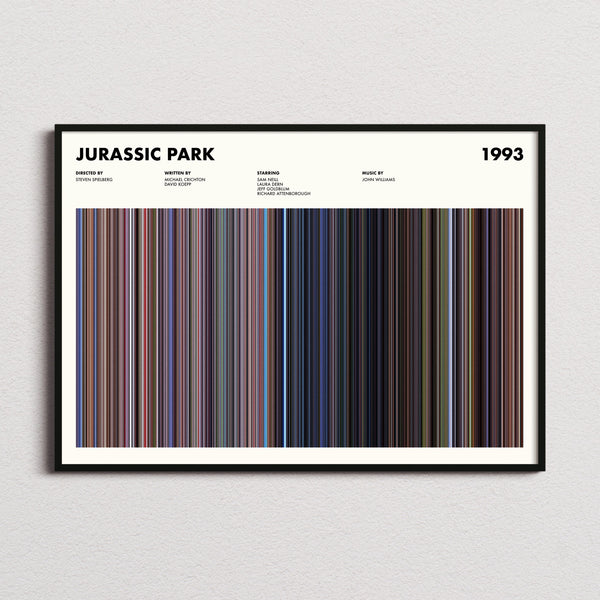 Jurassic Park Movie Barcode Poster