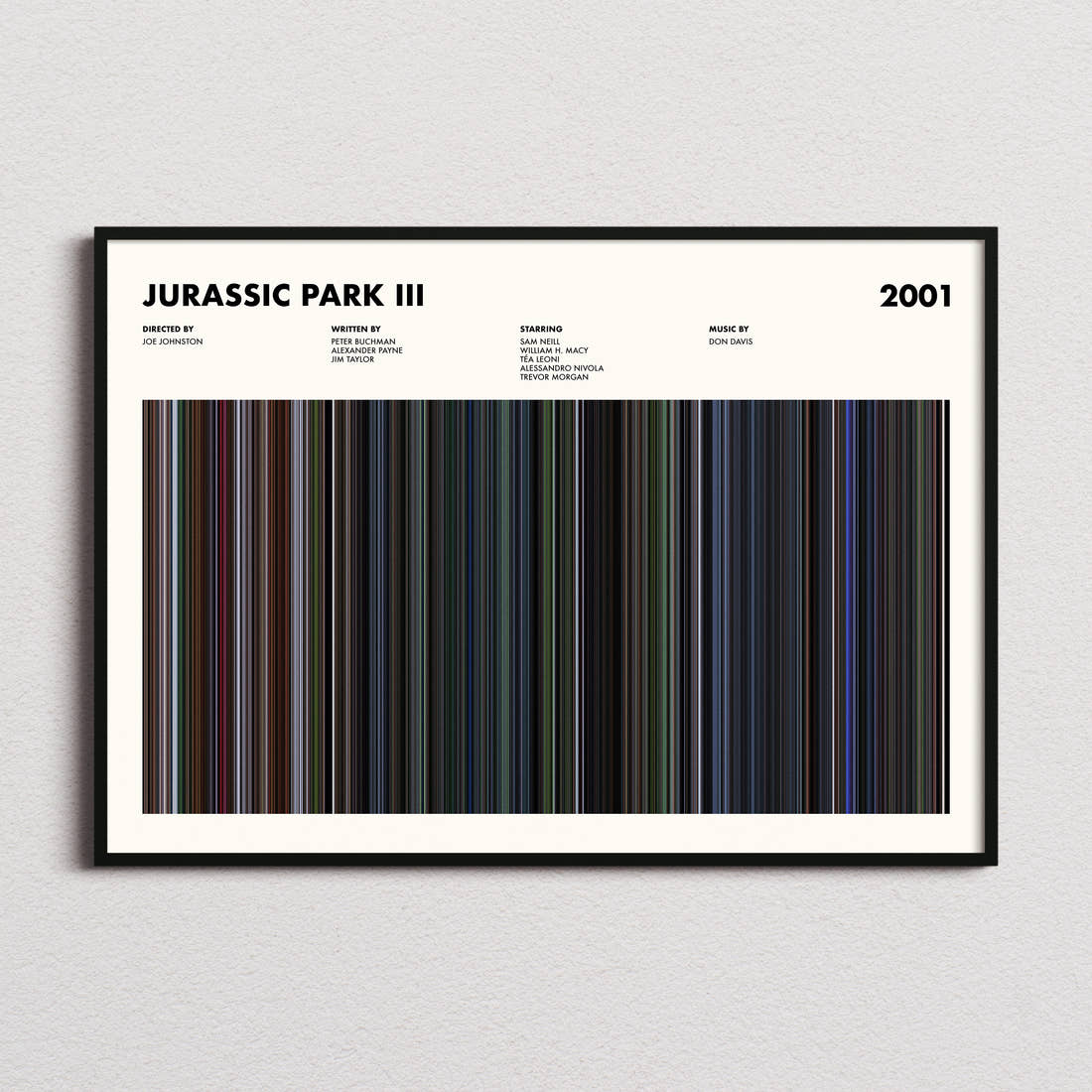 Jurassic Park III Movie Barcode Poster
