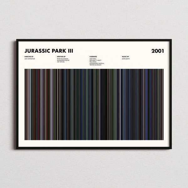 Jurassic Park III Movie Barcode Poster