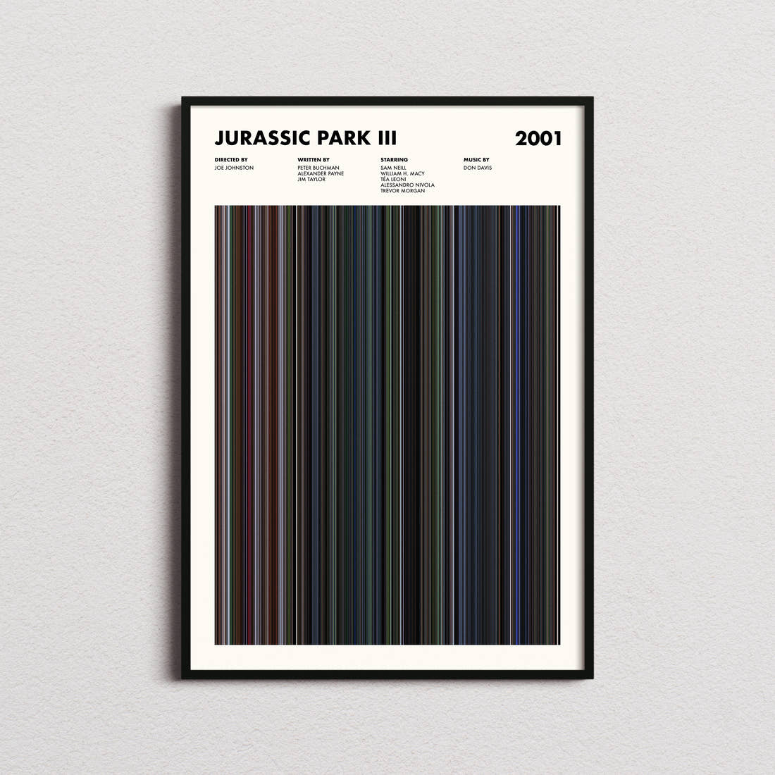 Jurassic Park III Movie Barcode Poster