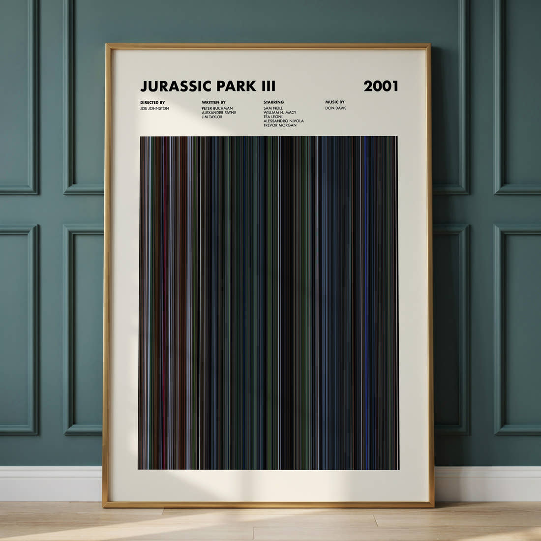 Jurassic Park III Movie Barcode Poster