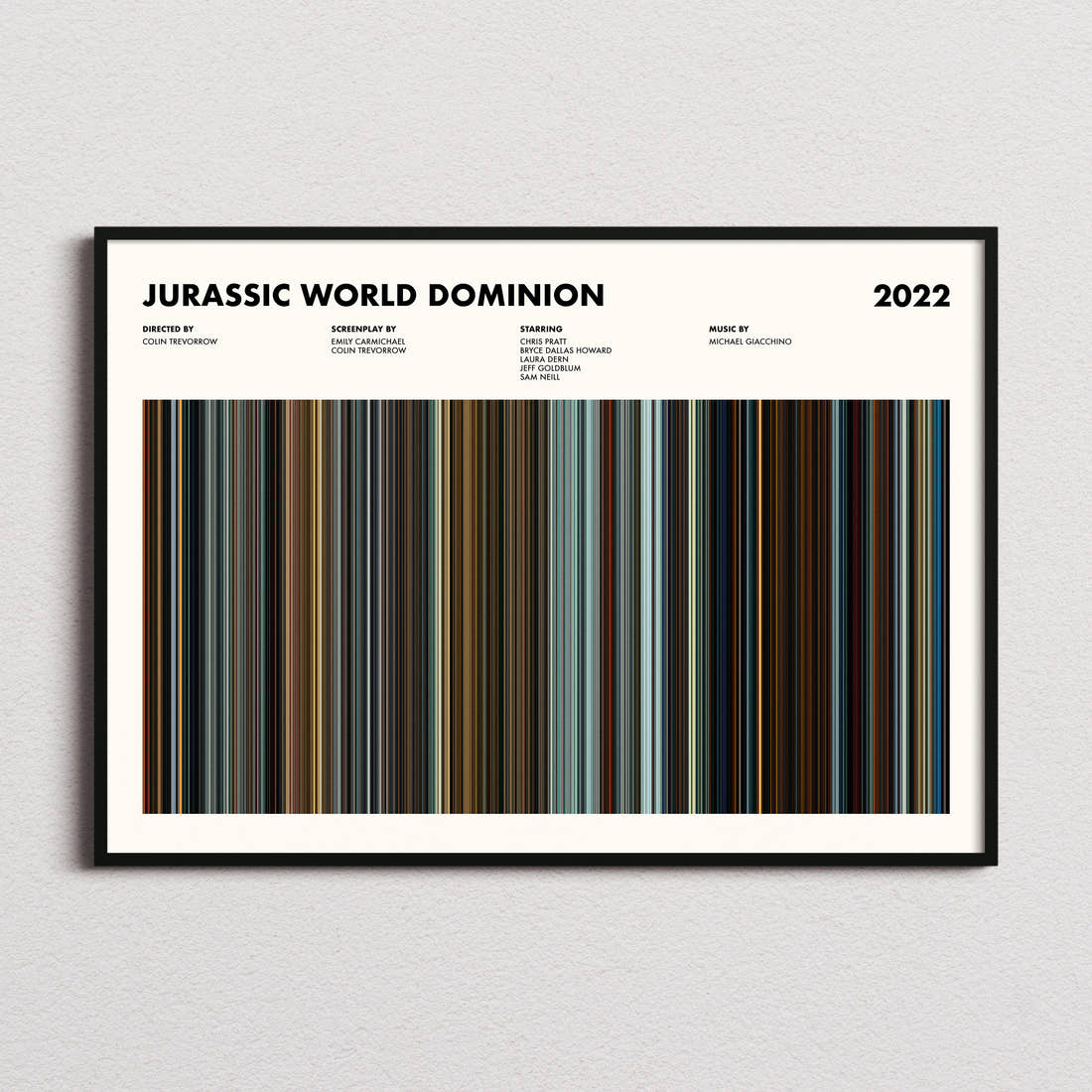 Jurassic World Dominion Movie Barcode Poster