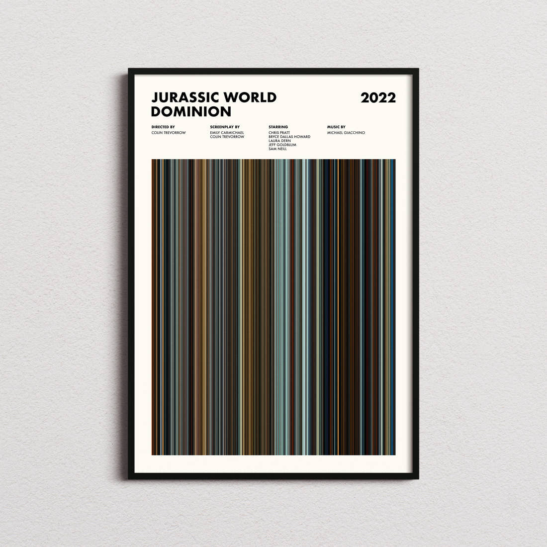 Jurassic World Dominion Movie Barcode Poster