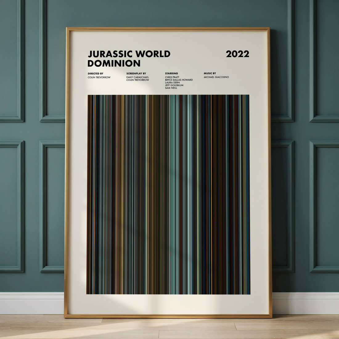 Jurassic World Dominion Movie Barcode Poster