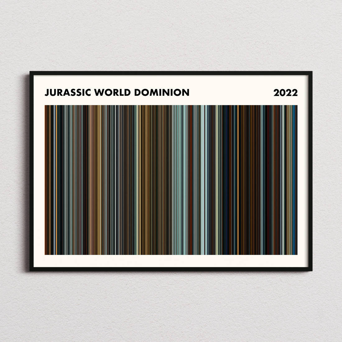 Jurassic World Dominion Movie Barcode Poster - Simplified