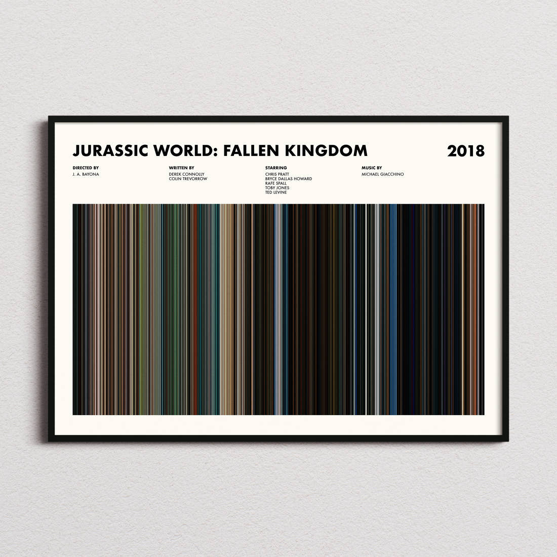 Jurassic World: Fallen Kingdom Movie Barcode Poster