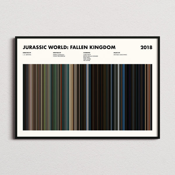 Jurassic World: Fallen Kingdom Movie Barcode Poster
