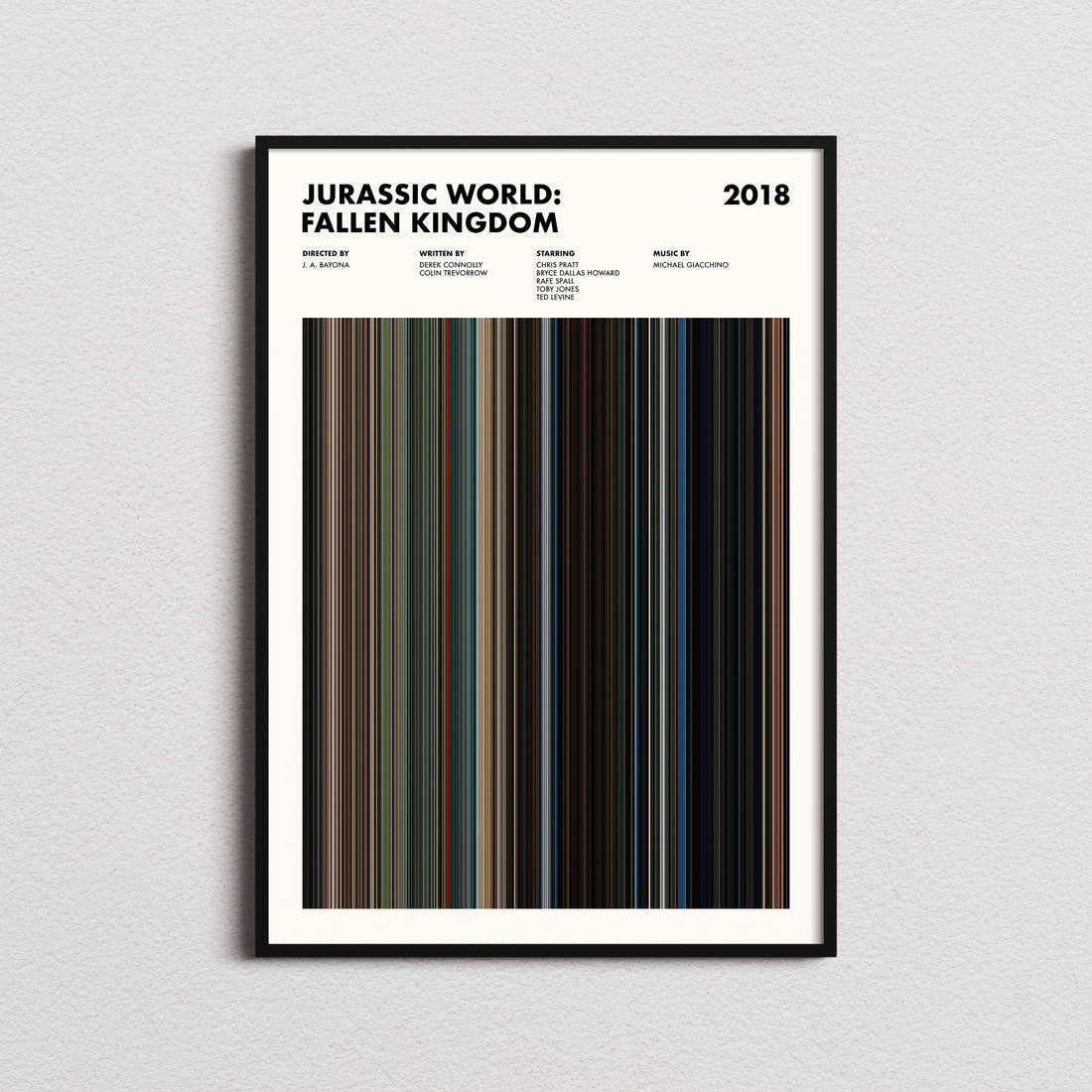 Jurassic World: Fallen Kingdom Movie Barcode Poster