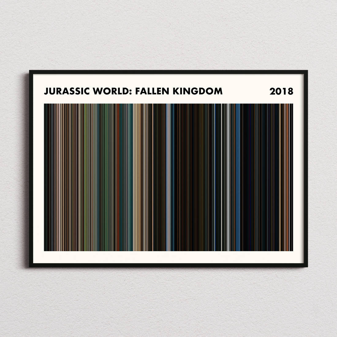 Jurassic World: Fallen Kingdom Movie Barcode Poster - Simplified