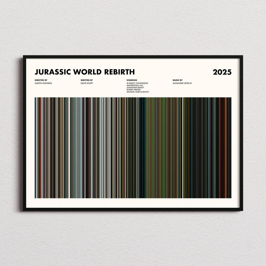 Jurassic World Rebirth Movie Barcode Poster