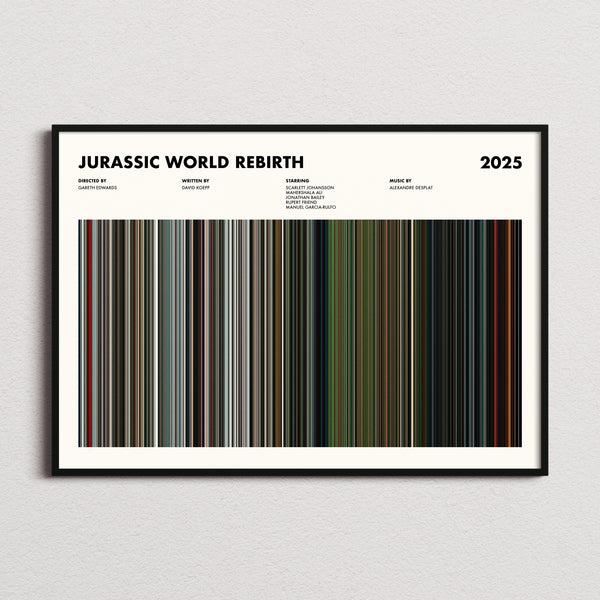 Jurassic World Rebirth Movie Barcode Poster