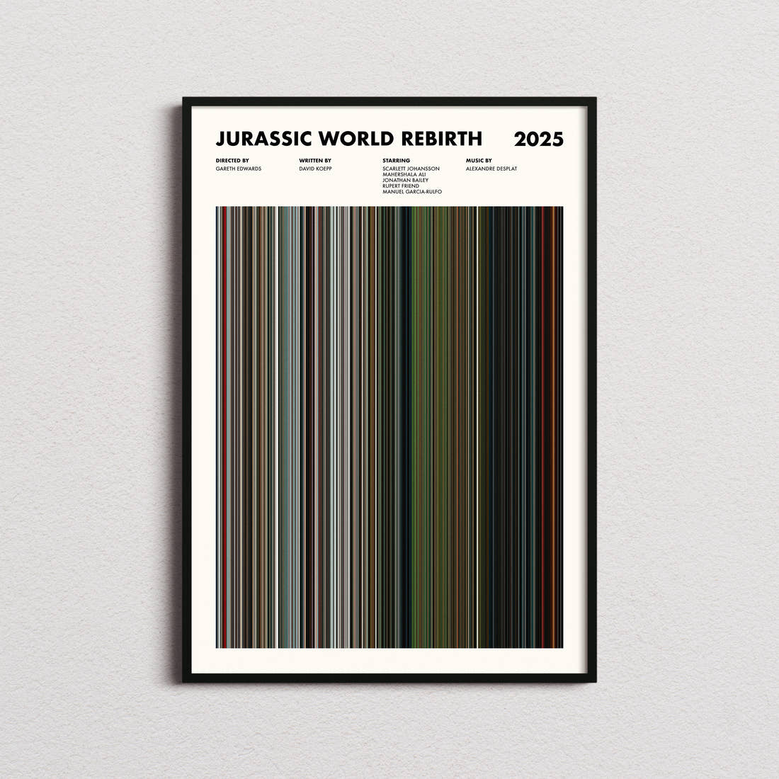 Jurassic World Rebirth Movie Barcode Poster
