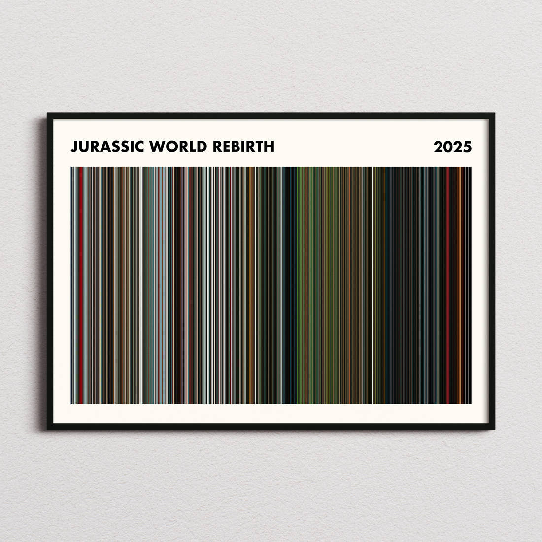 Jurassic World Rebirth Movie Barcode Poster - Simplified