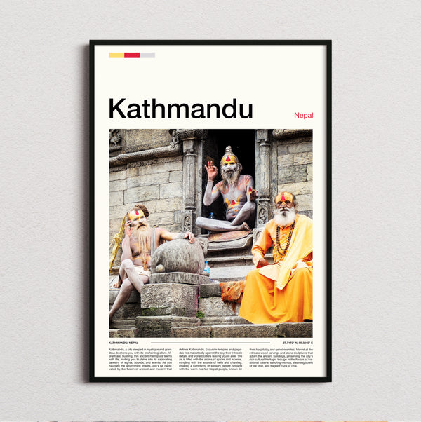 Kathmandu - Sadhus On Temple Steps - Travel Print