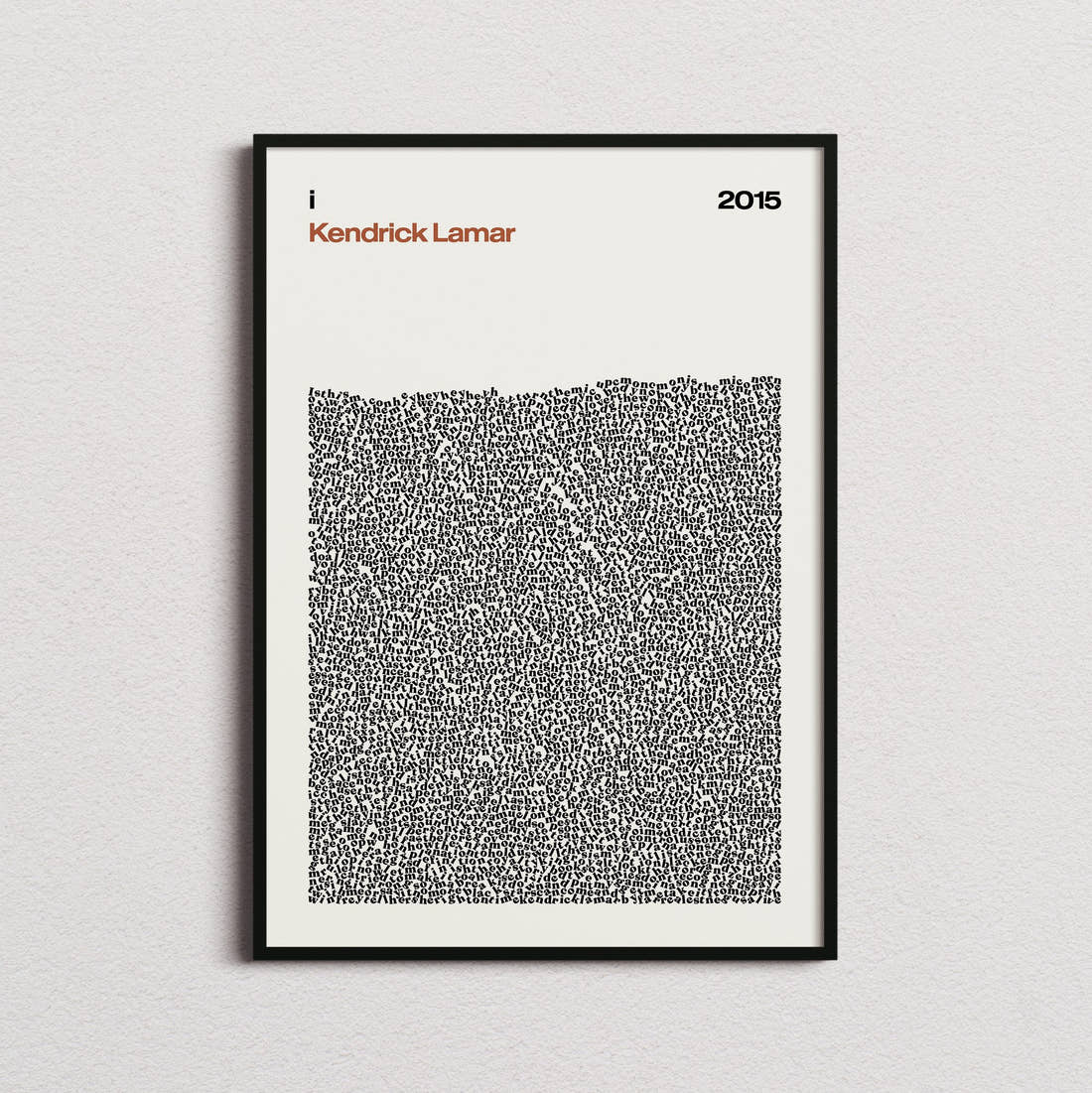Kendrick Lamar i Lyric Print in the cream colourway, framed