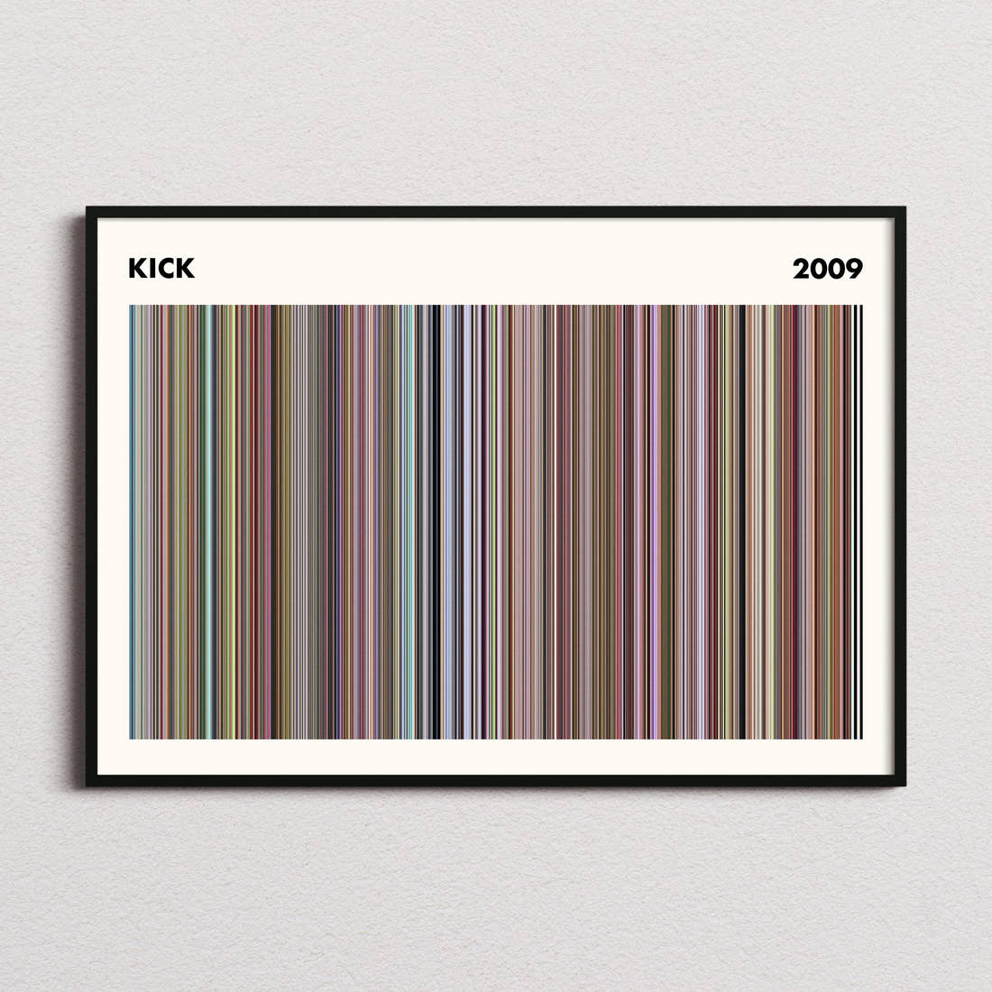 Kick 2009 Movie Barcode Poster - Simplified