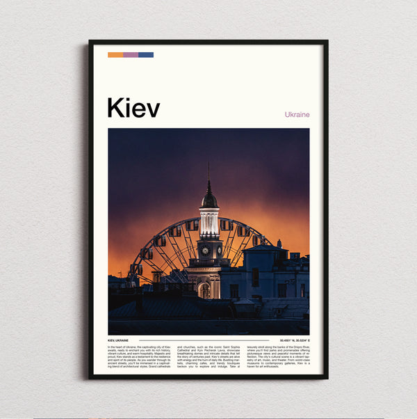 Kiev - Ferris Wheel And Tower - Travel Print