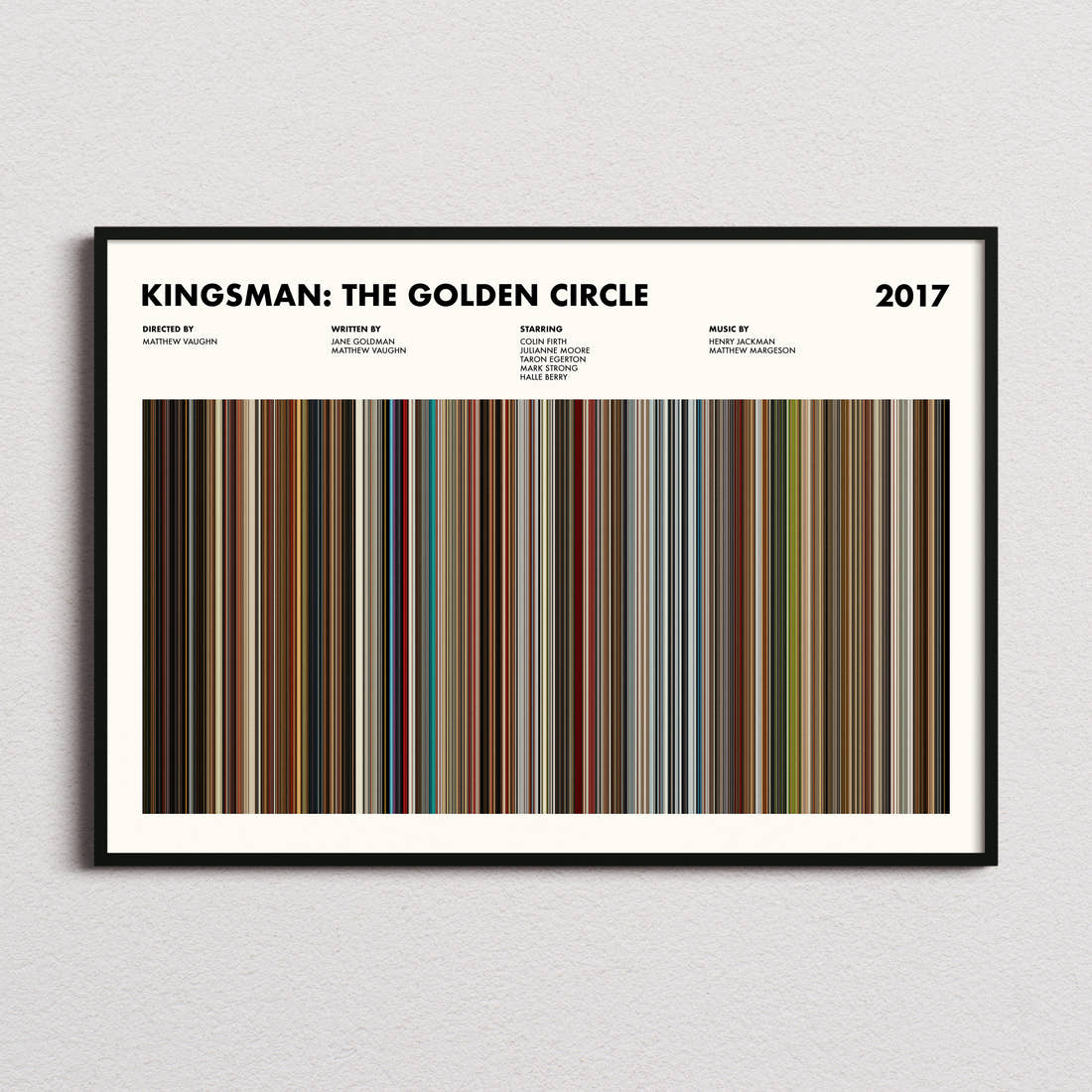 Kingsman: The Golden Circle Movie Barcode Poster