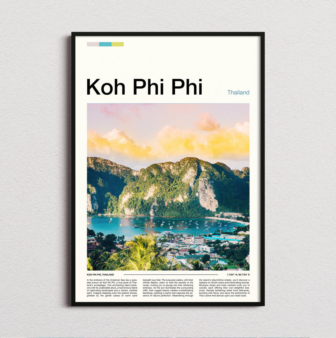 Koh Phi Phi Bay From The Viewpoint Travel Print framed and photographed straight on