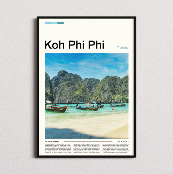 Koh Phi Phi - Longtail Boats In Bay - Travel Print