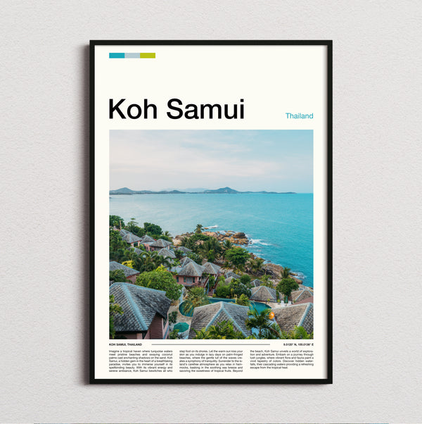 Koh Samui - Thatched Beach Bungalows - Travel Print