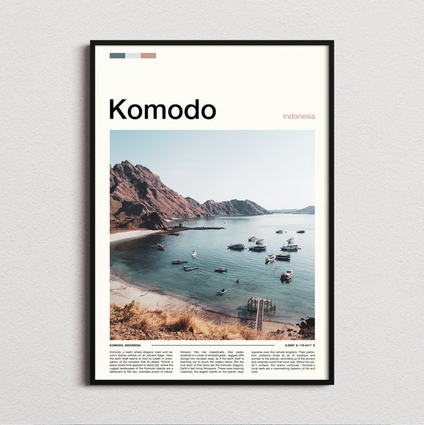 Komodo - Boats In The Bay - Travel Print