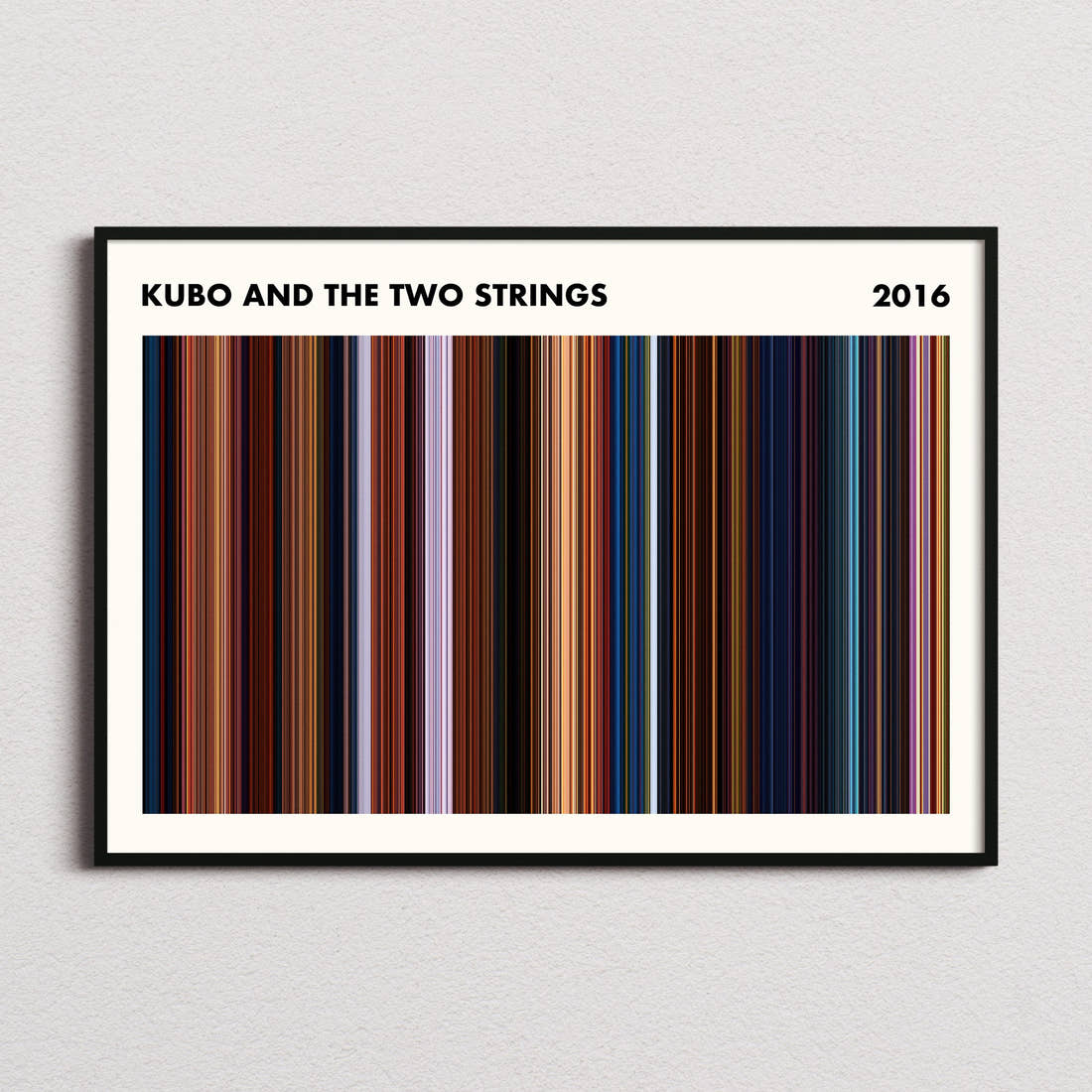 Kubo and the Two Strings Movie Barcode Poster - Simplified