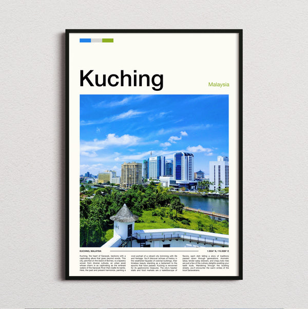 Kuching - Riverside Skyline - Travel Print