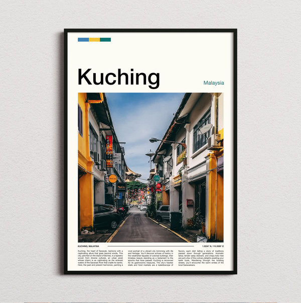 Kuching - Old Shophouse Street - Travel Print