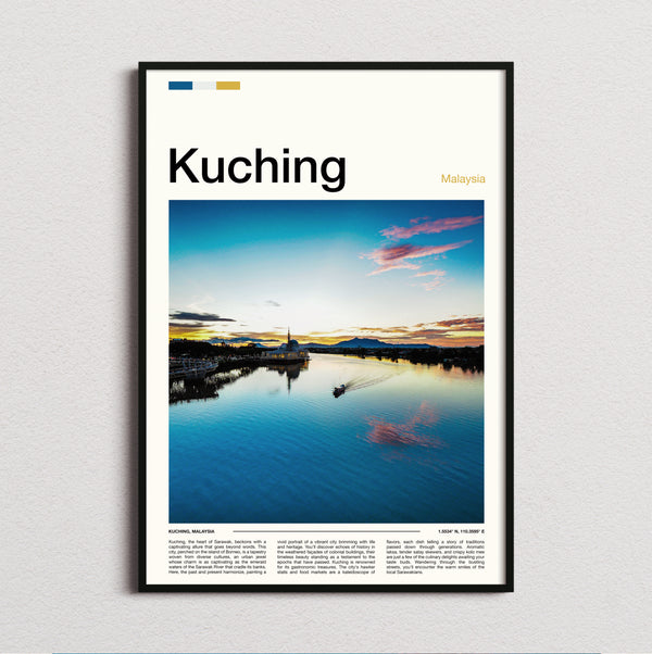 Kuching - Sunset Over The River - Travel Print