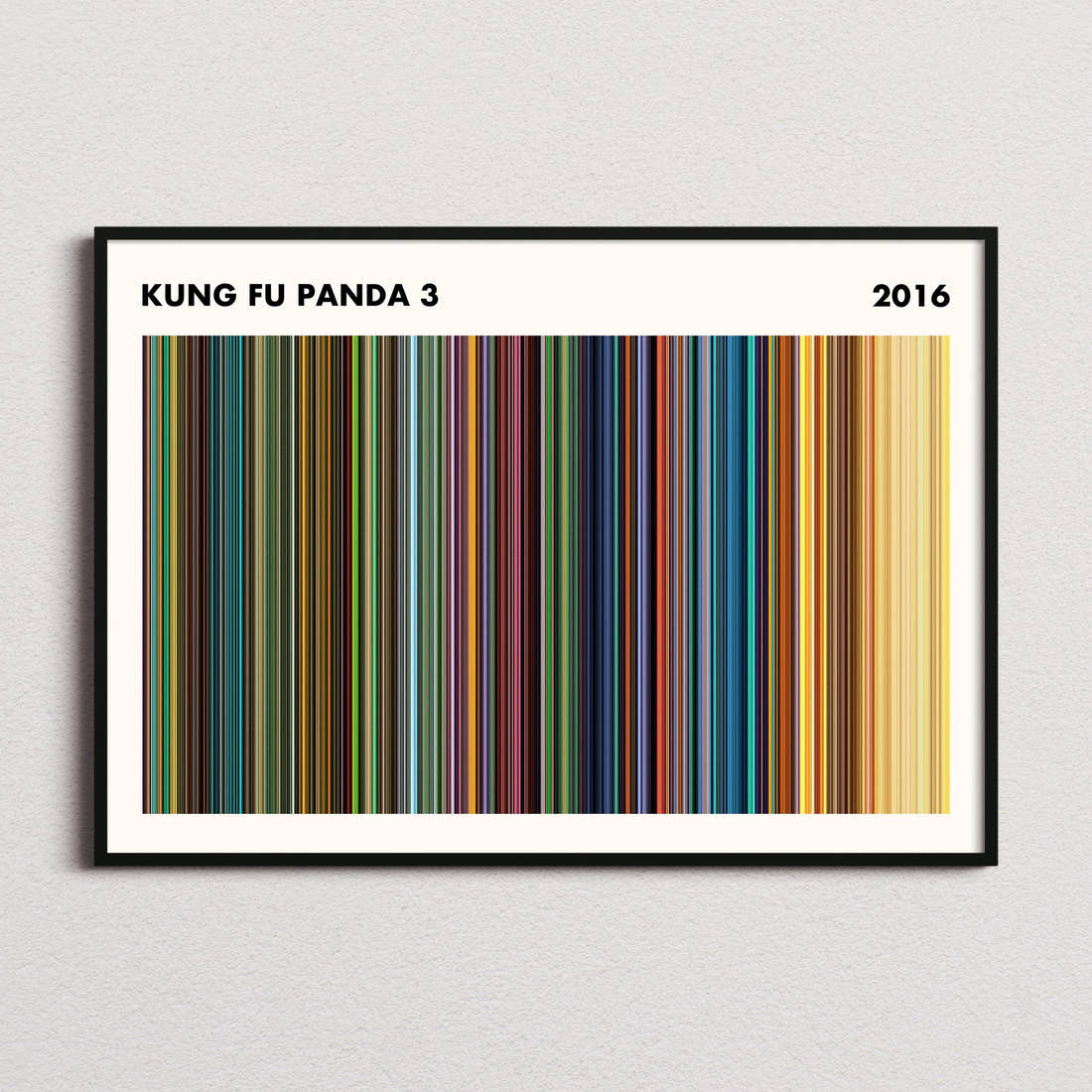 Kung Fu Panda 3 Movie Barcode Poster - Simplified