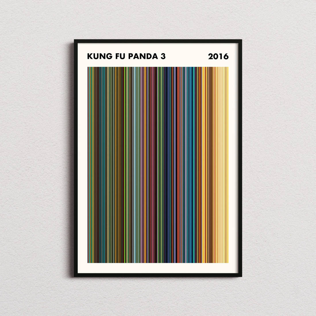 Kung Fu Panda 3 Movie Barcode Poster - Simplified