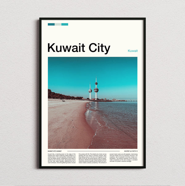 Kuwait - Towers From The Beach - Travel Print