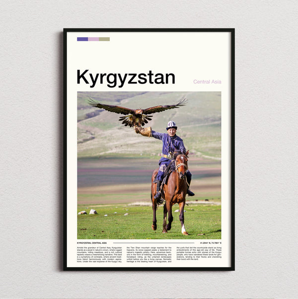 Kyrgyzstan - Eagle Hunter On Horseback - Travel Print