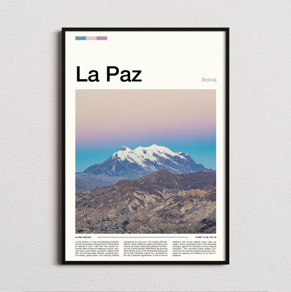 La Paz - Mount Illimani - Travel Print