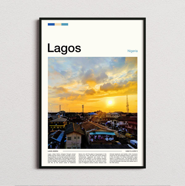 Lagos - Sunset Over Rooftops - Travel Print