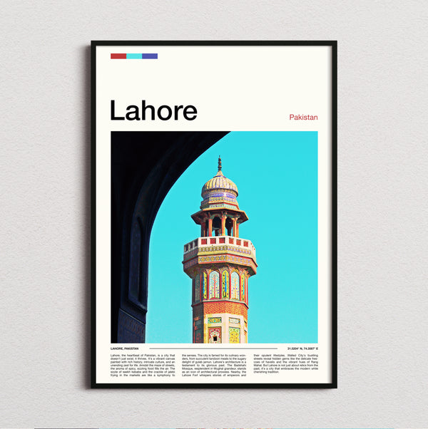 Lahore - Tiled Minaret - Travel Print