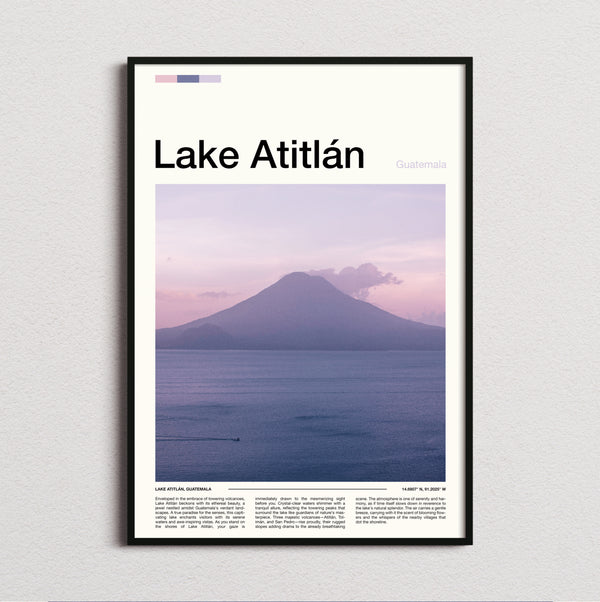 Lake Atitlan - Volcano Across The Lake - Travel Print