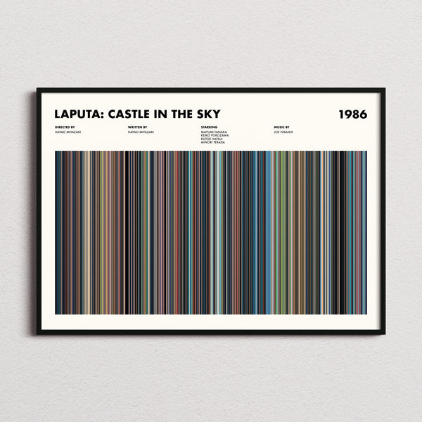 Laputa: Castle in the Sky Movie Barcode Poster