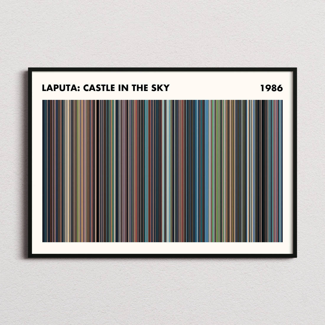 Laputa: Castle in the Sky Movie Barcode Poster - Simplified