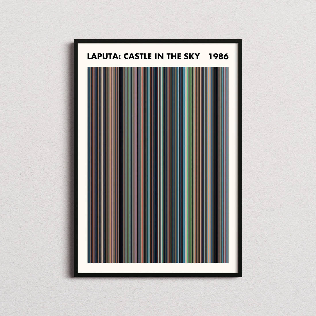 Laputa: Castle in the Sky Movie Barcode Poster - Simplified
