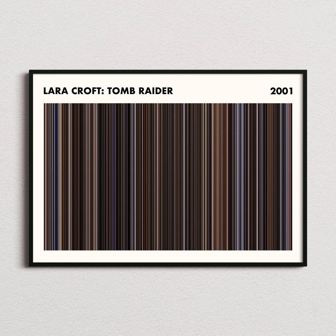 Lara Croft: Tomb Raider Movie Barcode Poster - Simplified