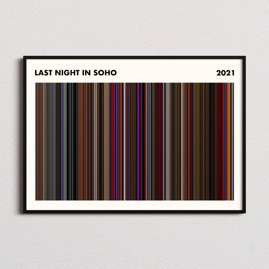 Last Night in Soho Movie Barcode Poster - Simplified