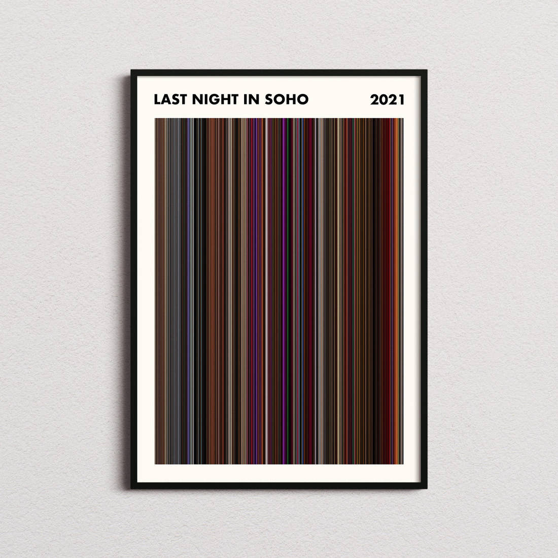Last Night in Soho Movie Barcode Poster - Simplified