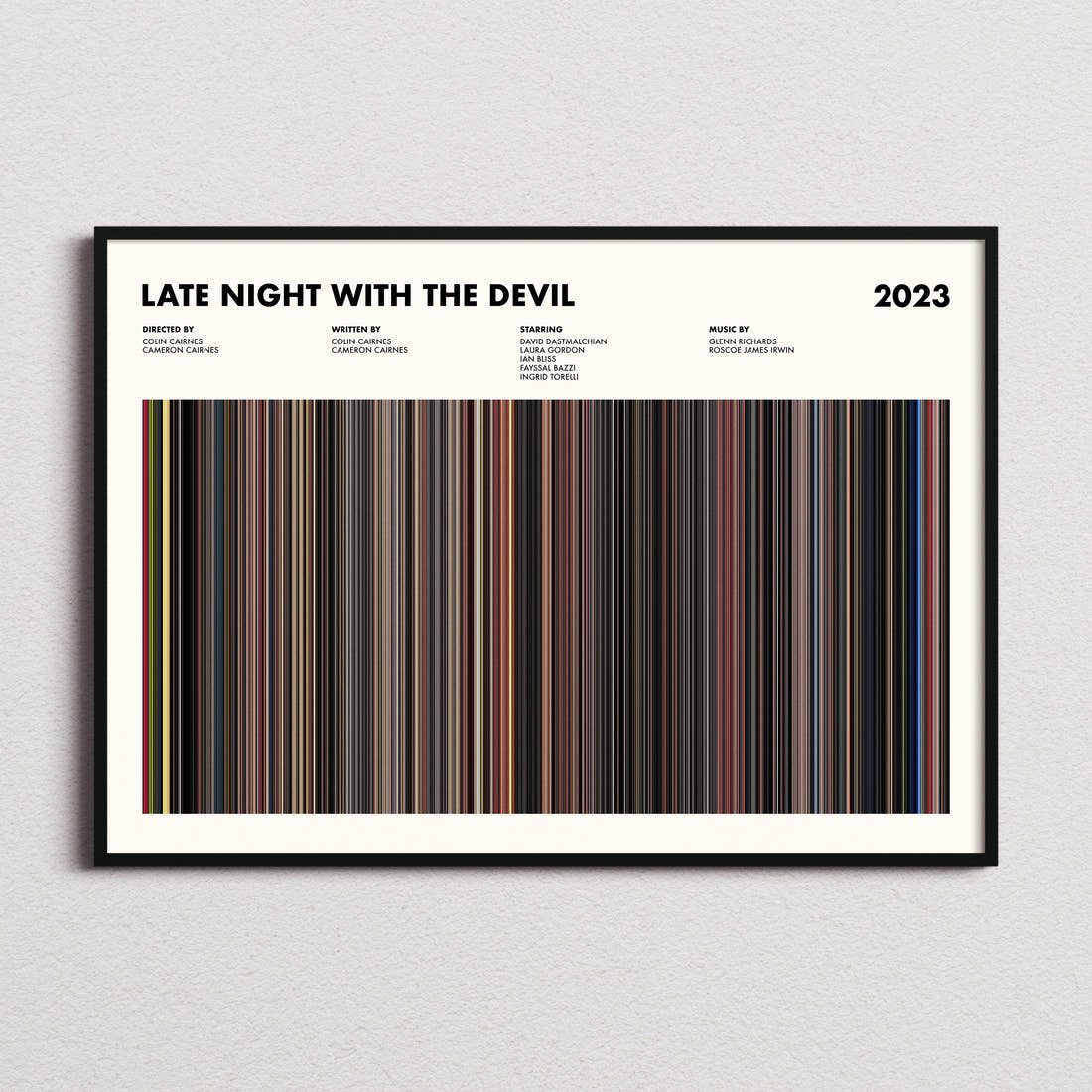 Late Night with the Devil Movie Barcode Poster