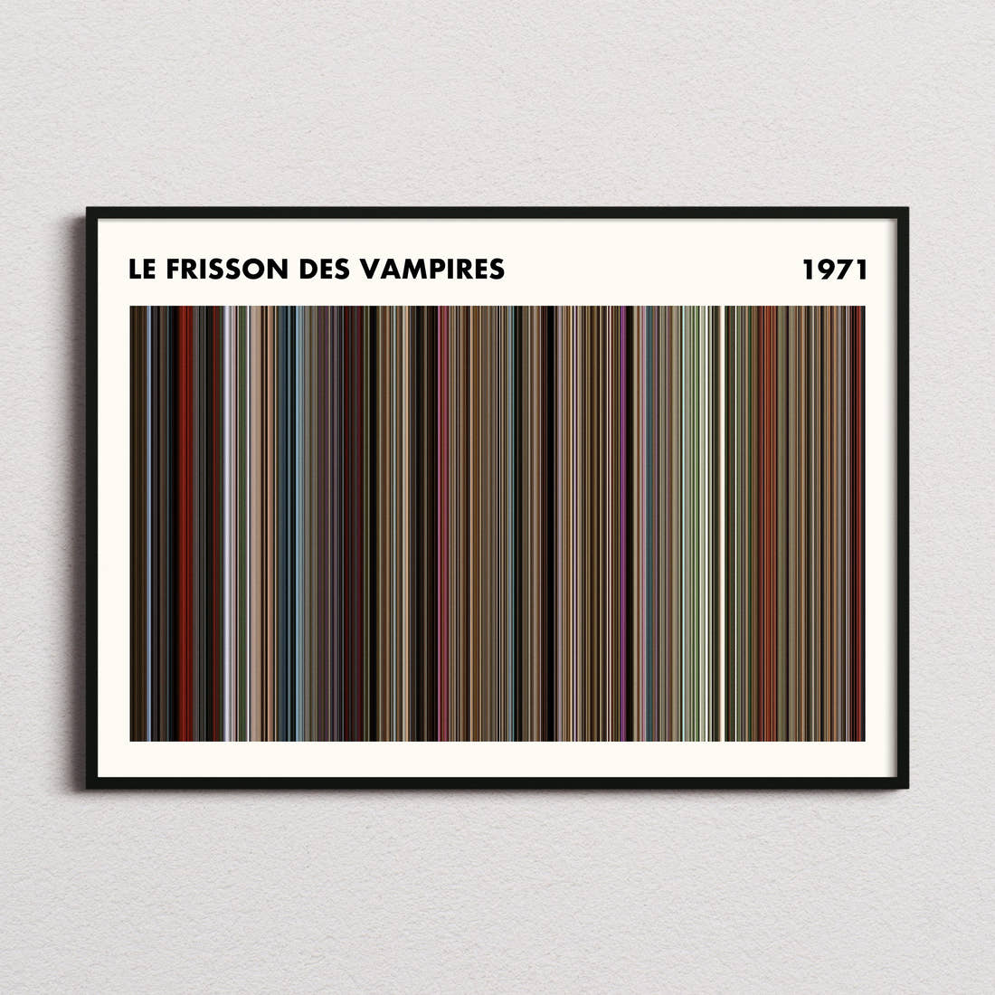 Le Frisson Des Vampires Movie Barcode Poster - Simplified