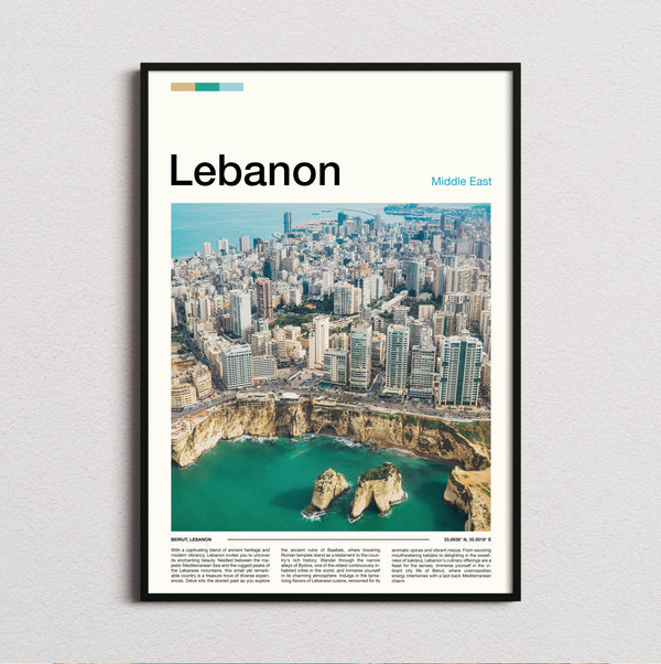 Lebanon - Coastline From Above - Travel Print
