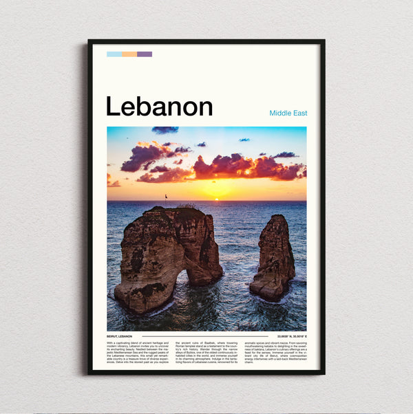 Lebanon - Pigeon Rocks - Travel Print